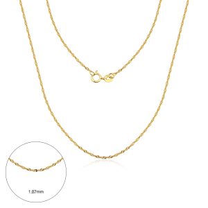 Corrente Ouro 10K Singapura 40cm 0,90g